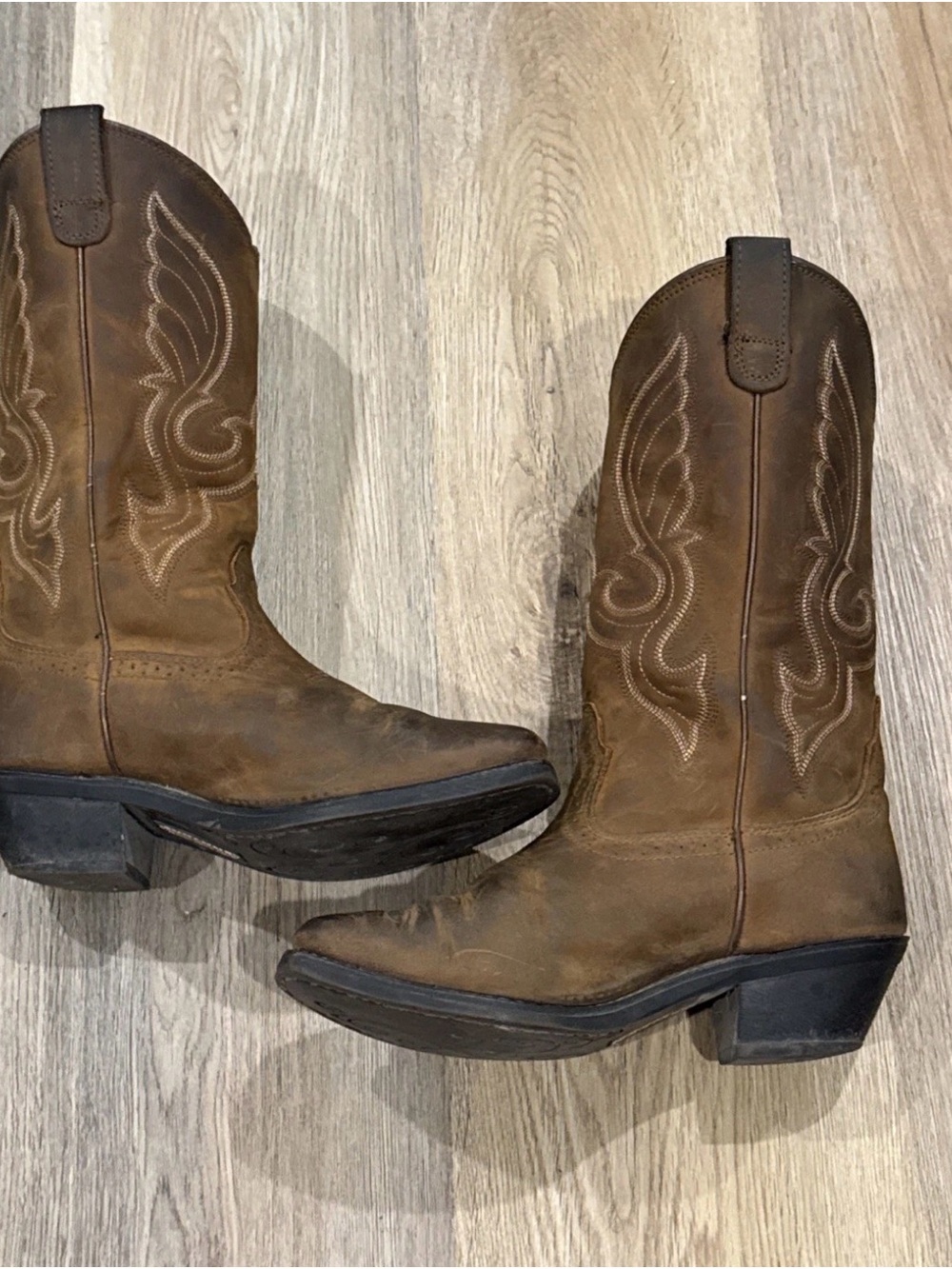 Shyanne Donna Womans Size 7 Western Boots SY1419-SQ  Brown Leather Embroidered